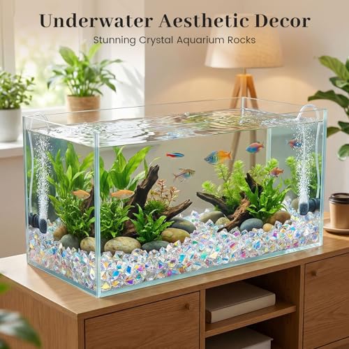 DomeStar 550 PCS Small Iridescent Fake Ice Rocks, Clear Acrylic Crystals | Gems for Vases Fillers, Table Scatter, Tables Centerpieces, Wedding Centerpieces, Fish Tank Craft Supplies (0.4 * 0.6) - color: Bright Clear