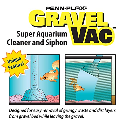 Penn-Plax Gravel Vacuum for Aquariums | Make Cleaning and Tank Maintenance Quicker and Easier (GV16) 16"