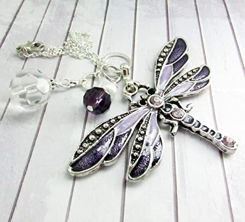 Dragonfly Rear View Mirror Car Charm - Crystal Sun Catcher