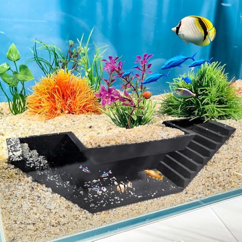 Aquarium Underground Tunnel Small Fish Cave Hideout with 2 Entrances, Shrimp Underground Viewing Tunnel, Fish Hideout Natural Habitat Aquarium Breeding Cave for Cherry Shrimp and Small Fishes