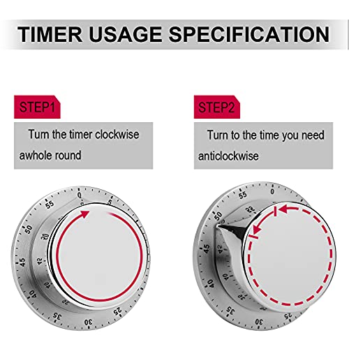 U.S. Flag Boxing Funny 60 Minute Timer Mechanical Stainless Steel Timers for Kitchen Cooking Outdoor