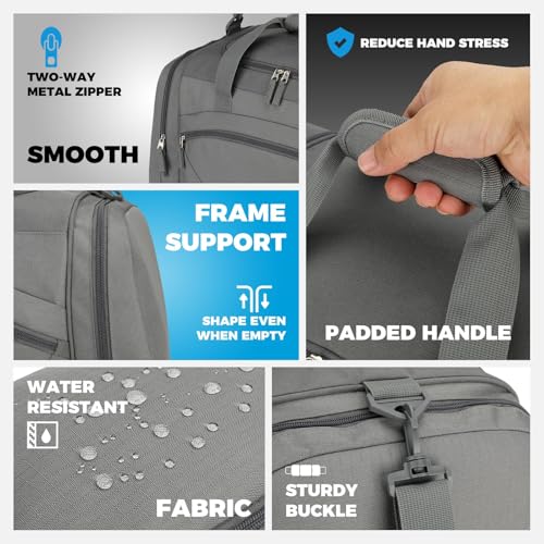 Uarition Mens Gym Bag, 55L Large Sports Duffle Bags, Workout Bags Lightweight, Dark Grey - color: Dark Grey