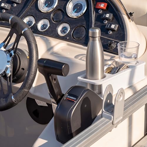 Boat Suction Cup Holder Drink Holder & Storage Heavy Duty Boat Console Caddy Organizer for Cell Phone, Coffee Mugs, Sunglasses, Keys and Small Items, Angler Fishing Gift