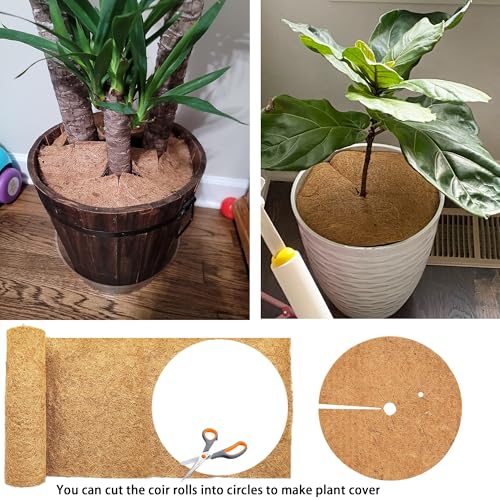Coco Liner Roll 16x40 Inch Natural Coconut Fiber Mat for Planters | Natural Coconut Fiber, Cut-to-Fit Liner Roll, Ideal for Hanging Baskets, Planters, Window Boxes & Garden Use - size: 16in X 40in