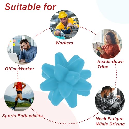 VOCOSTE Silicone Massage Ball, Fascia Massage Ball Tool for Trigger Point Pain Release, Foot Acupoint Trigger, Myofascial Massager for Exercise, Blue - color: Blue