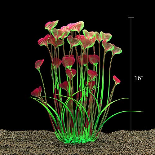 Aquarium Plastic Plants,Artificial Plants Decoration 16 inch 2Pcs | Large Ornament Fish Tank