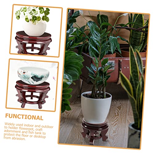 Toyvian Wooden Plant Pot Riser High Density Board Sturdy Display Stand for Indoor Flowerpots Vase Fish Tank Base with Stable Support Wood Plant Stand for Various Shapes