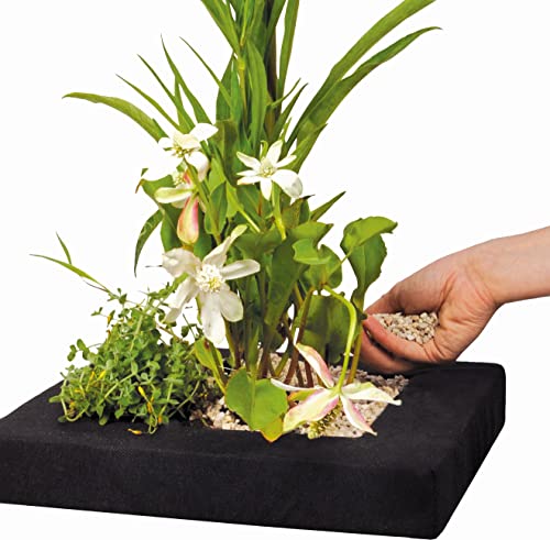 PondH2o 14" (35cm) Square Floating Aquatic Water Garden Pond Woven Fabric Planter Baskets, Floatable Aquatic Plant Flower Islands for Ponds and Water Features | Value 2 Pack