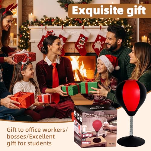 Desktop Punching Bag for Desk, Stress Relief Ball with Suction Cup for Office and Home, Funny Gag Gift for Boss Coworkers Friends, Mini Desktop Boxing Stress Relief Product for Adults | Stress Relief Ball, For Office and Home, Funny Gag Gift for Boss Cow