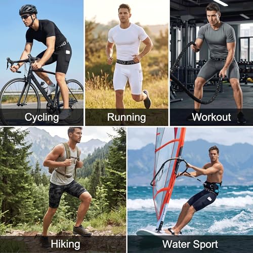 LANBAOSI Mens Compression Shorts with Phone Pocket Running Gym Yoga Athletic Tights Baselayer Summer Cool Dry Underwear Pack - color: Camo Green, size: Large