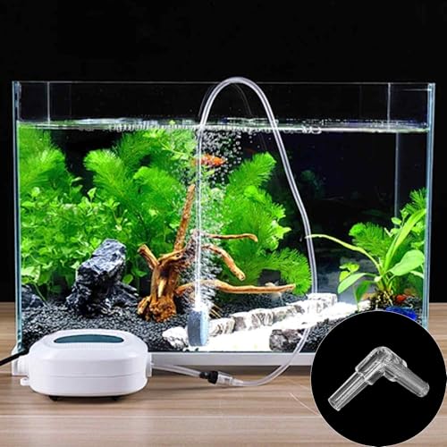 100PCS Aquarium Air Line Connectors, Plastic Valve Fittings, Inline L Joints for Fish Tank Pump Tubing - size: L-Shaped