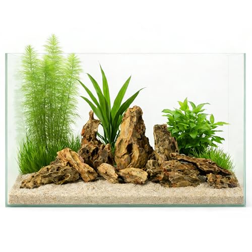 2.2-4.1 Inches Natural Dragon Stone, 10 PCS Small Aquarium Rocks for Aquascaping, Nano Tanks, Terrariums, Reptile Tanks & Aquarium Décor - size: 2.2-4.1 in