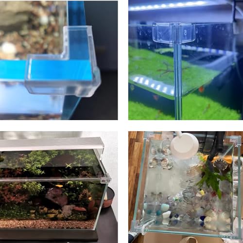 (4 Pack) Corner Protector for Aquarium, Clear Fish Tank Corner Guard, Glue-Free & Firm (M (for 7-8mm Thick))