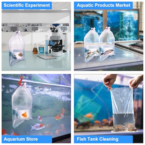 Aquarium Fish Bags, Clear Transportation Bag, Waterproof & Leak-proof Poly Shipping Bags for Storing and Transporting Live Fish (6" x 12" 100pcs) - size: 6" x 12" 100pcs