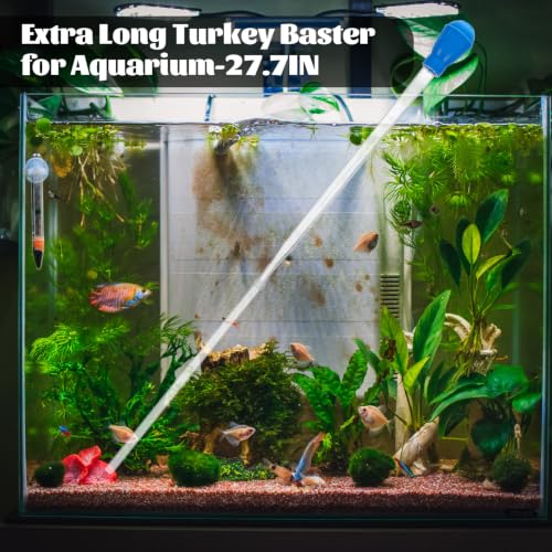 Aquarium Cleanings Dropper, Turkey Baster, Extra Long Blue Siphon for Fish Tank Aquariums Gravel Cleaner, Fishs Tanks Cleaning Tools for Fish Tank Cleaning, Waste Remover for Aquarium