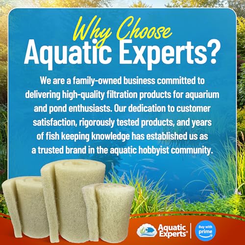 Aquatic Experts Cream COARSE Pond Filter Pad - 2 inch Thick - Bulk Roll Water Garden Filter Pond Media - Made in USA (12 inch by 72 inch) - size: 12" x 72"