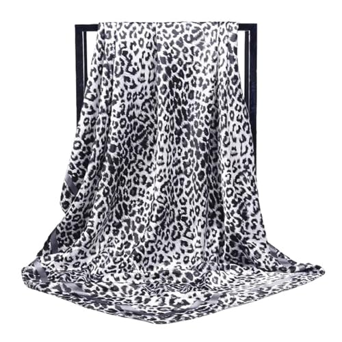 90 * 90cmKerchief Silk Satin Neck Scarf For Women Print Hijab Scarfs Female Square Shawls and Wraps Scarves For Lady - color: 22