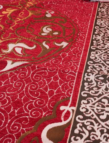 Islamic Prayer Rug Masjid Pattern Thin Mat 1pc Muslim Portable Blanket Ramadan Eid Gift Rug Turkish Prayer Carpet - Red, Styled - color: 1pc Redd