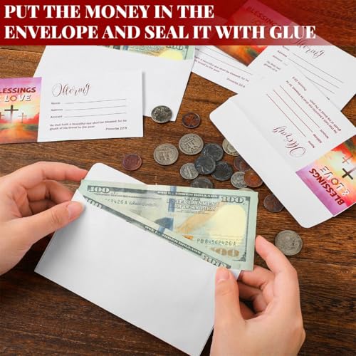 Woanger 500 Count Tithes and Offering Envelopes for Donation Envelope Bill Size Checks and Cash for Tithes and Offering(Blessing) - style: Blessing
