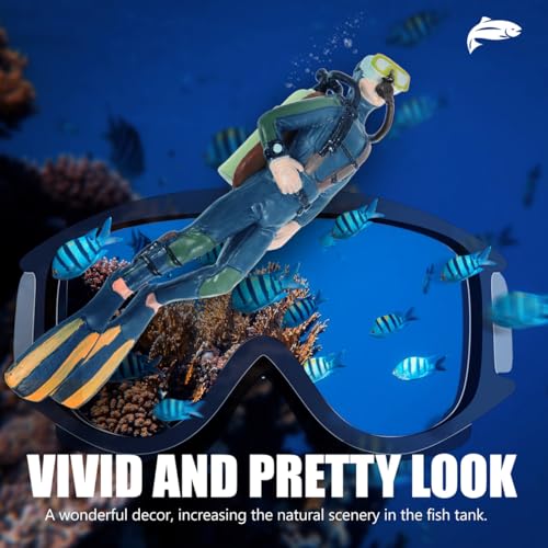 DOITOOL Diver Mini Model Aquarium Decoration Set 5.11X1.57X5.90In Fish Tank Ornament Lifelike Figurines for Fresh and Saltwater Aquatic Landscape