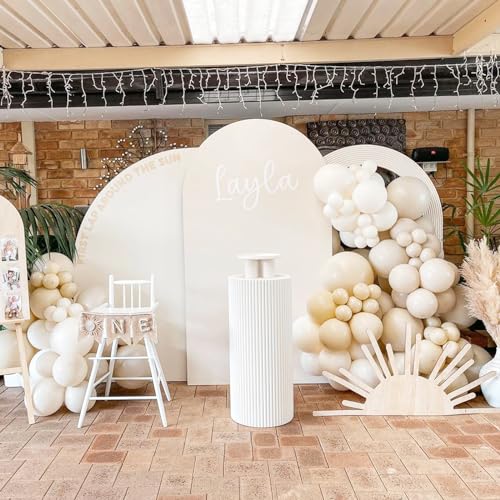 Voircoloria 90pcs White Sand Balloons Garland Arch Kit, 18 12 10 5 Inch - color: 01 Sand White, size: 5/10/12/18 inch - 90pcs