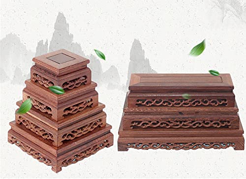 Wooden Rosewood Carved Base Home Display Stand | retro oriental carved design upgrades your desktop home decor suitable for study tea room living room and exhibition display