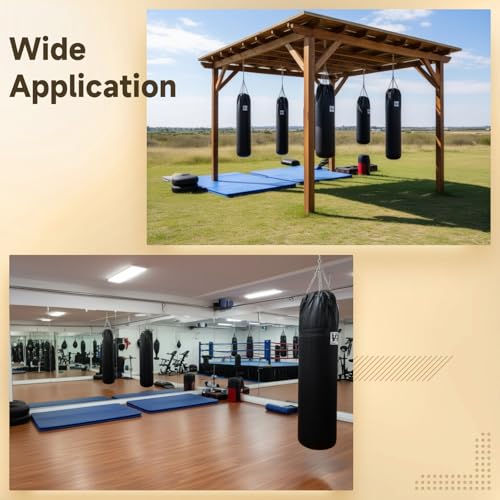 360° Swivel Heavy Bag Mount, Steel Punching Bag Hanger, Boxing Bag Ceiling Mount, Heavy Bag Hanger with Carabiner, 5 x 1.26 in / 12.7 x 3.2 cm Plate for MMA, Muay Thai, Boxing