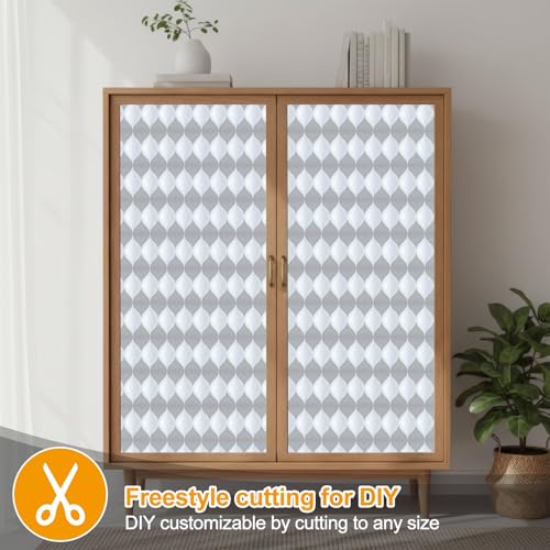 Countewol Frosted Window Privacy Film, Static Cling Non-Adhesive, Removable & Reusable, Anti-UV Heat Blocking for Bathroom Bedroom Office (Wave Frosted, 17.5 x 78.7 in) - color: Wave Frosted, size: 17.5 x 78.7 in