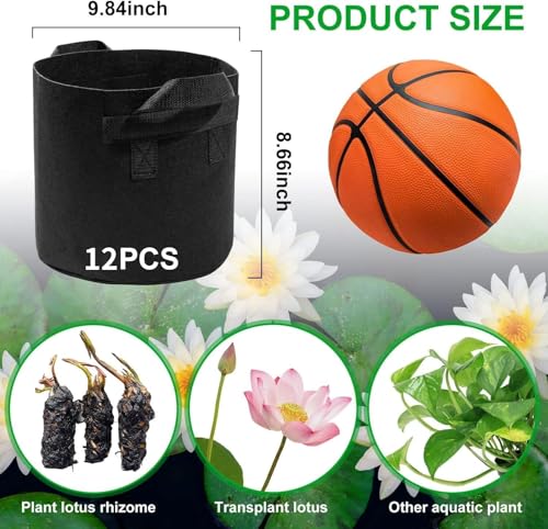 12Pack Lily Plant Pots for Pond, Aquatic Pond Planter for Pond, Durabl Breathe Reusable Fabric Plant Pots for Aquatic Plants, Potato, Carrot, Onion, Flower - style: Antique 12PCS