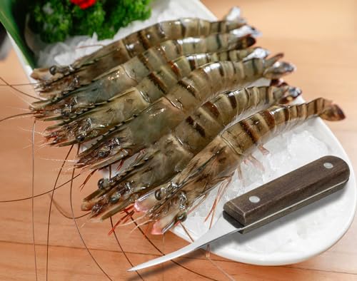 Vonty Shrimp Deveiner Tool, Stainless Steel Blade, Wooden Handle, 6.7 Inch | One-Step Shell Split And Vein Removal, Non-Slip Hardwood Handle, Works For Raw And Cooked Shrimp, Dishwasher Safe