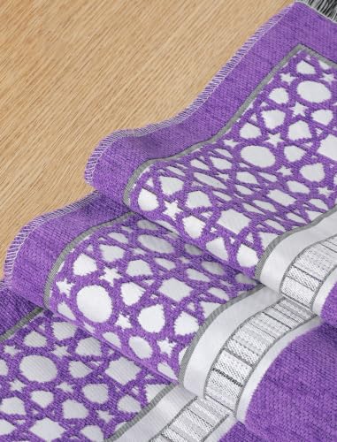 Islamic Prayer Rug Elegant Masjid Pattern Thin Mat Muslim Portable Blanket Ramadan Eid Gift Rug Turkish Prayer Carpet - Purple 1pc - color: 1pc Purplec