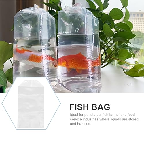 PRETYZOOM 50pcs Leak-proof Fish Transport Bags with Handle 20x35x12cm Square Bottom Aquarium Fish Shipping Bags for Live Storage and Shrimp Transport