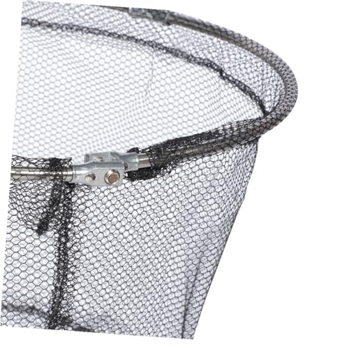 FOMIYES 4pcs Foldable Fishing Net Replacement Heads, Stainless Steel Frame with Black Soft Flexible Mesh, 40cm Round Deep Landing Nets for Freshwater and Saltwater Fishing