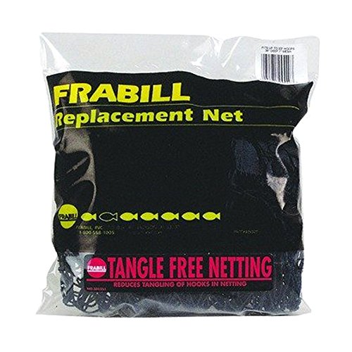 Frabill Replacement Nets - style: 14" X 15" Hoop - 1 1/4" Black Tangle-free Heavy Poly