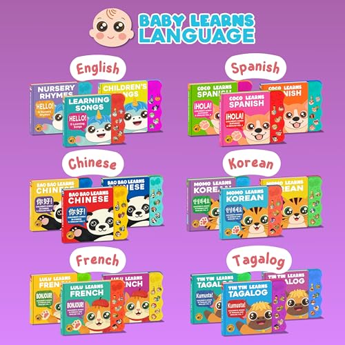 Vol. 3 — Interactive Sound Board Book for Toddlers 1-3, Bilingual English & Hangul Songs & First Words, Talking Musical Learning Toy and Gift for Babies & Kids