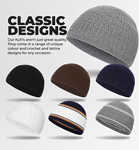 Tough Headwear Kufi Hat - Kufi Hats for Men Muslim, Turkish Kufi Cap - color: Grey