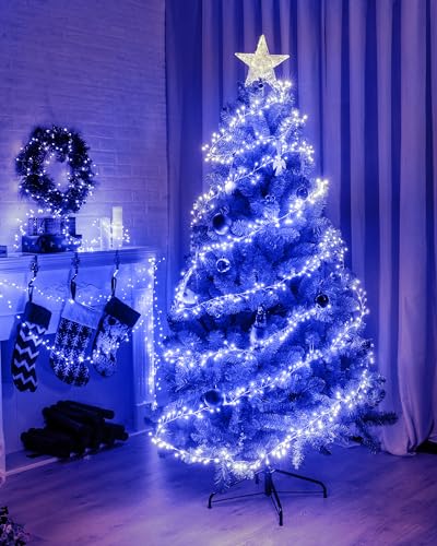 Fairy Lights Battery Operated, Twinkle String Lights Waterproof Silver Wire 5 Feet 60 Led Firecracker Starry Lights for DIY Wreath Home Wedding Party Bedroom Mason Jar Holiday Christmas, Blue - color: Blue