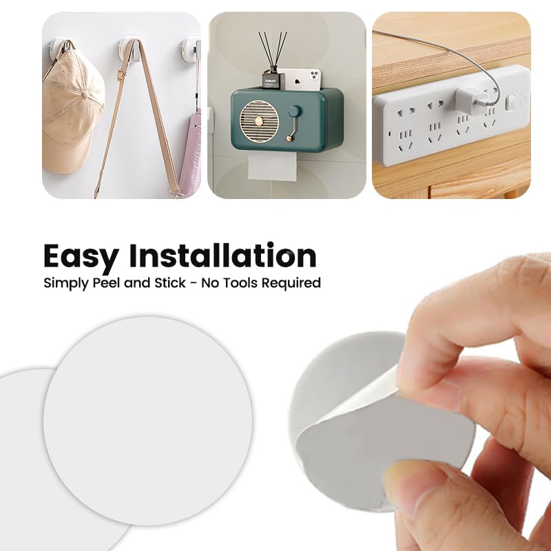 8 Pcs Adhesive Disk for Suction Cup Shower Suction Cup Adhesive Sticker Discs 80mm Circular Plastic Mounting Pads Heat Resistant Double-Sided Stickers Suction Items Coated Stick Pad Holder