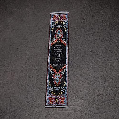 Logos Bookmark -Psalm 63:3, Christian, Cloth Carpet Bookmark - color: Your Love is Better Than Life, size: Single