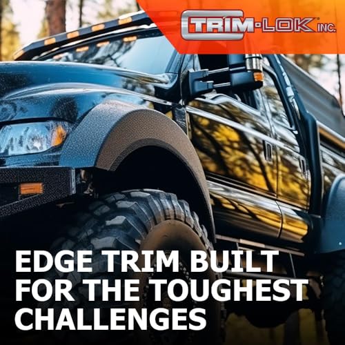 TRIM-LOK Edge Trim, Fits 3/16-Inch Edge, 17/32-Inch Leg Length, 25-Foot Length, Dual Gripping Fingers, Black Pebble Finish, Flexible PVC Construction, Plywood, Glass, and Sheet Metal Edge Protector - size: 25 Feet, style: Fits 3/16" Edge, 17/32” Leg Lengt