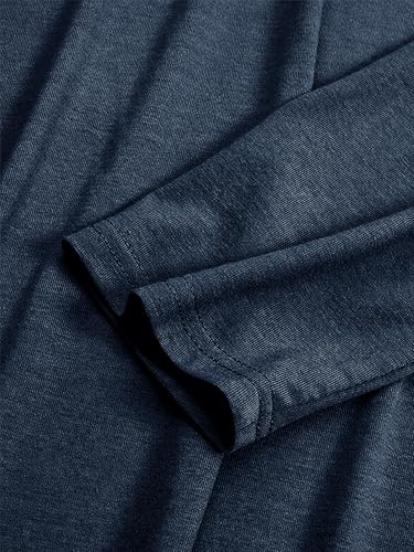 WSPLYSPJY Women High Neck Abaya Muslim Dress Solid Color Prayer Robe - color: Navy Blue, size: Medium