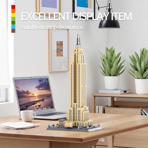 CAXIMSY Empire State Architecture Model Building Block Set for Adults New York's World Famous Landmark Architectural Toys Gift Kids and 1570 Pieces - style: Empire State Building