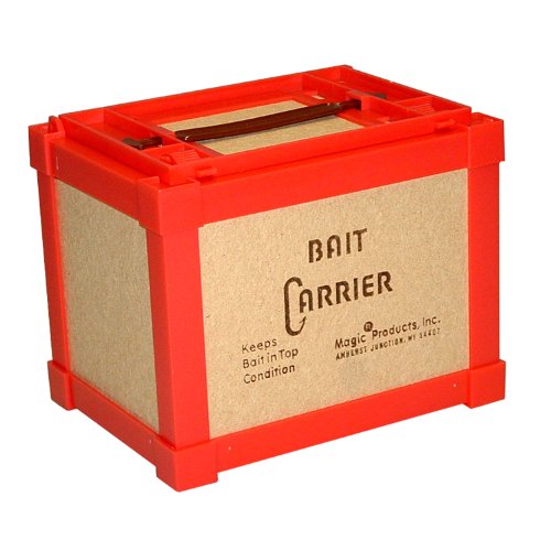 Magic Bait Carrier Live Bait Box – Traditional Fiberboard Worm Container with Evaporative Cooling, Includes Magic Worm Bedding, Made in USA