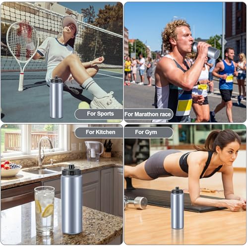 LemonRoad 12 Pack Squeeze Water Bottles Reusable 20 oz Plastic Sports Water Bottle with Pull Top Lid, Bike Cycling Gym Sport, Dishwasher Safe (Grey) - color: Grey