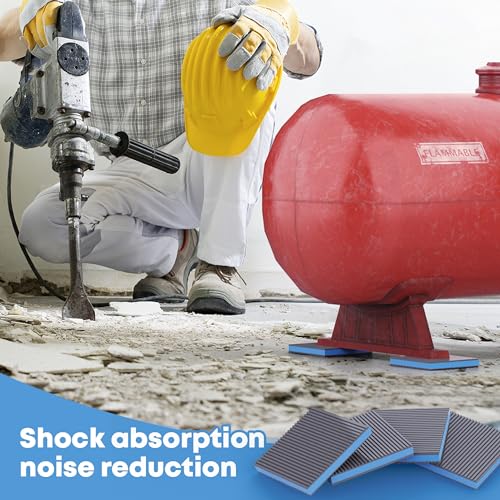 Anti Vibration Pads, Vibration Isolator Pads, Mechanical Vibration Damping Pads, Heavy Duty Rubber Isolation Pads, 3/8"Pre-Drill Hole Vibration Isolator Pad for Air Compressor - size: 2"× 2"×7/8"