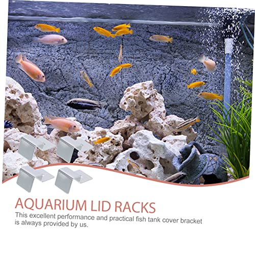 4Pcs Stainless Steel Aquarium Lid Support Clips Durable Glass Cover Holders for Fish Tanks Practical Bracket Supplies for Stable Aquarium Setup for Thick Glass