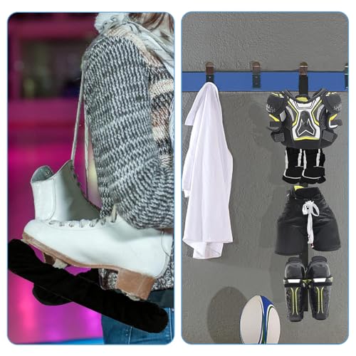 Qchengsan Ice Skate Blade Cover Plus Hockey Drying Rack,Ice Skate Blade Covers,Ice Skate Soakers,Hockey Equipment Gear Drying Rack - color: Black