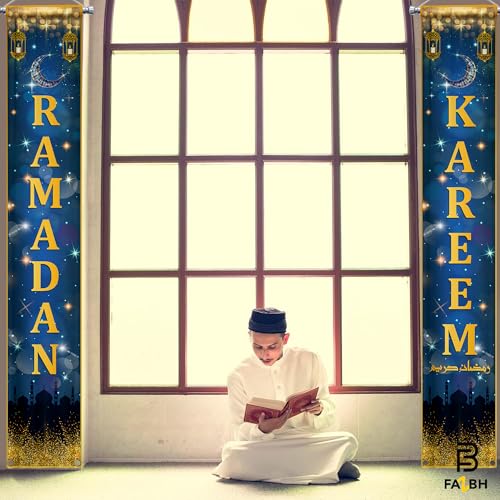XtraLarge, Ramadan Banner for Ramadan Decorations for Home - 72x12 Inch | Ramdan Door Banner, Ramdan Mubarak Banner | Ramzan Decorations Door Sign