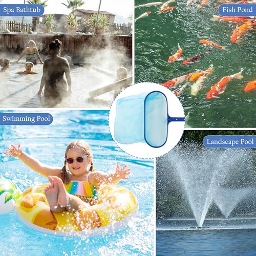 Sunnyglade 15.5x11in Swimming Pool Cleaner Supplies Pool Net Skimmer | Professional Heavy Duty Pool Leaf Rake Fine Mesh Frame Net/Cleaning Leaf Skim Net pool accessories pool skimmer net - size: 15.5x11 in