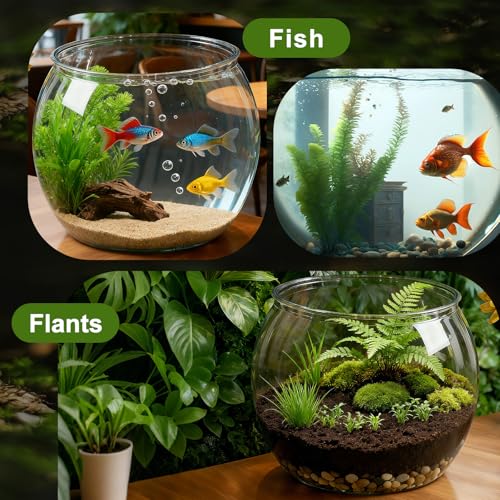 1.5 Gallon Plastic Fish Tank Large Bowl Shatterproof with Crystal Clear Clarity for Terrarium, Flower Vase Centerpiece Gift for Fish Lovers (Round) - size: 1.5 Gallon, style: Round
